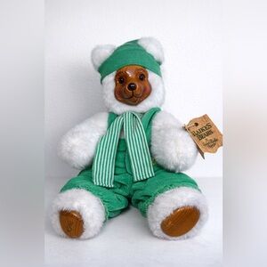 Vintage 1989 Raikes Bears Wooden Face Teddy Bear w Tag